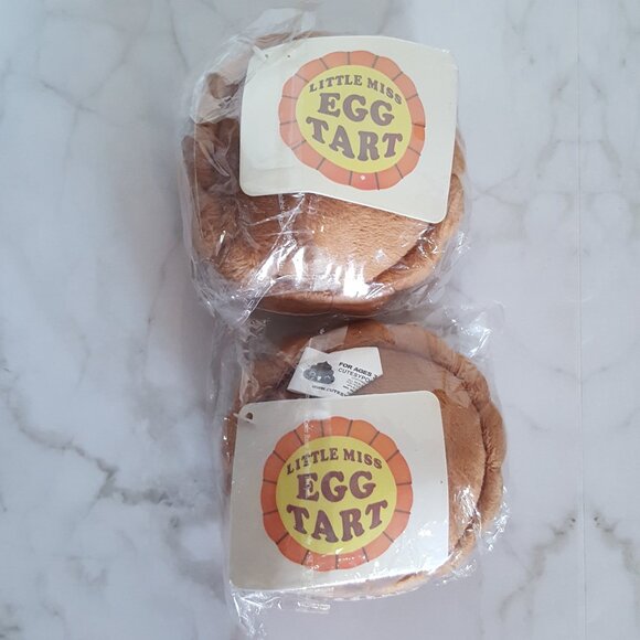 Bundle of 2 Egg Tart Plush Toys Collectible Accessories Bookshelf Decor - Picture 3 of 7